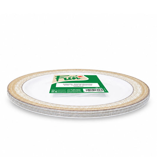Fun Premium PS Gold Round Plates Ø10 in [6pcs × 1bag]