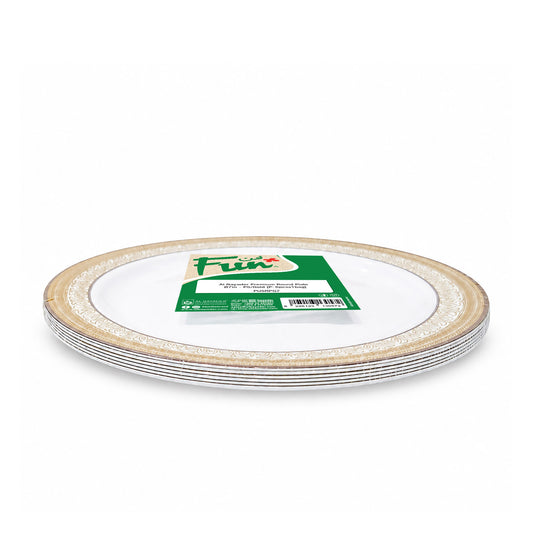 Fun Premium PS Gold Round Plates Ø7in [6pcs × 1bag]