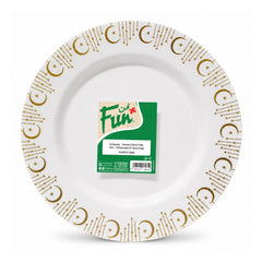Fun Premium PS Gold-Trimmed Round Plates Ø7in [6pcs × 1bag]