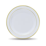 Fun® Plastic White Round Plate with Gold ring 15cm [10pcs x 1pkt]