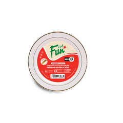 Fun Premium Plastic Round White Plates with Gold Ring Ø15cm [10pcs x 1pkt]