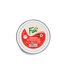 Fun Premium Plastic Round White Plates with Silver Ring Ø15cm [10pcs x 1pkt]