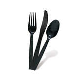 Fun® Heavy-Duty Plastic Black Cutlery Set [18pcs x 1pkt]