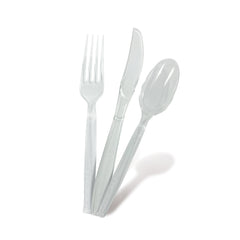 Fun® Heavy-Duty Plastic Clear Cutlery Set [18pcs x 1pkt]
