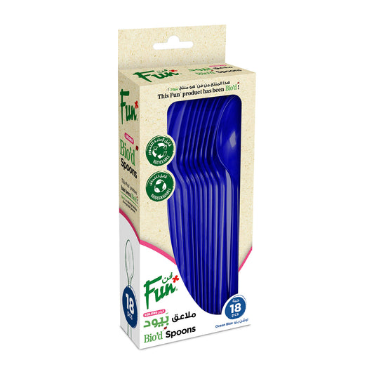 Fun® Bio'd Ocean Blue Spoons [18pcs x 1pkt]
