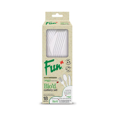 Fun® Bio'd White Cutlery Set [18pcs x 1pkt]