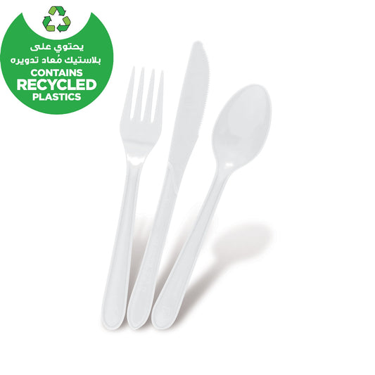 Fun Biod White Cutlery Set [18pcs x 1pkt] - CRP