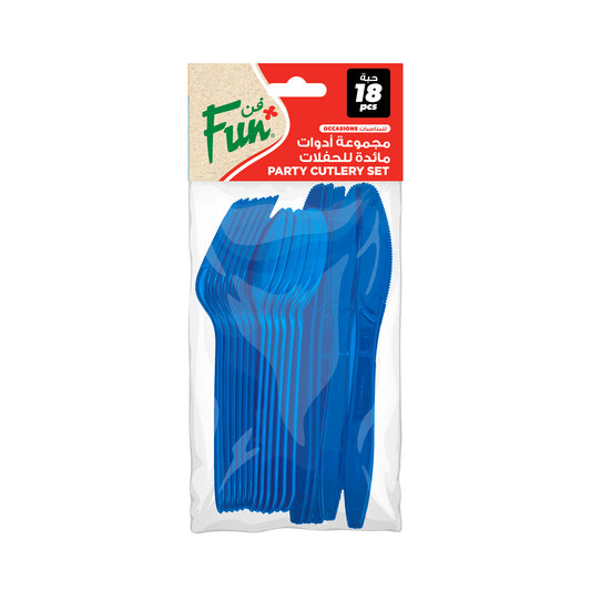 Fun® Heavy-Duty Dark Blue Cutlery Set [18pcs x 1pkt]