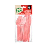 Fun® Heavy-Duty Cutlery Set Dark Pink pack of 18