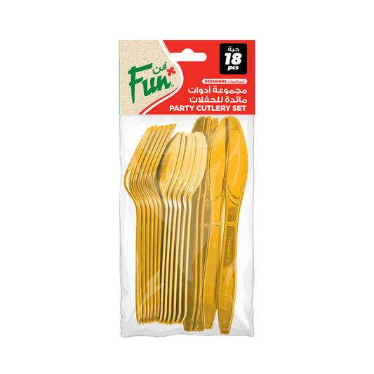 Fun® Heavy-Duty Golden Cutlery Set [18pcs x 1pkt]
