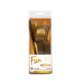Fun® Ramadan Style HD Cutlery Set (Spoon+Fork+Knife) Golden - Pack of 18