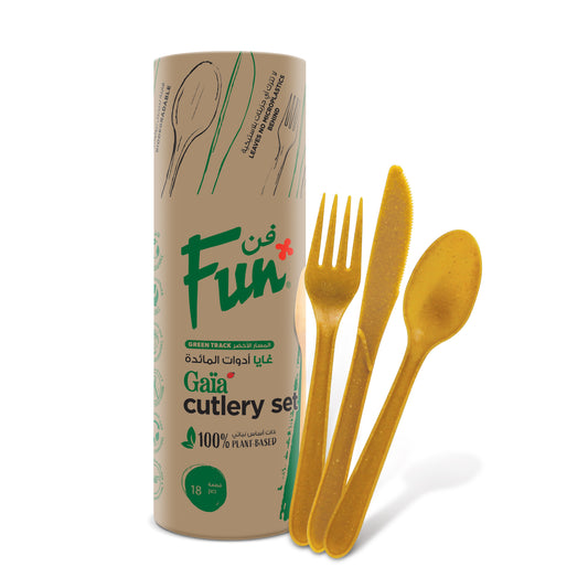 Fun® Gaïa Natural Brown Cutlery Set [18pcs x 1pkt]