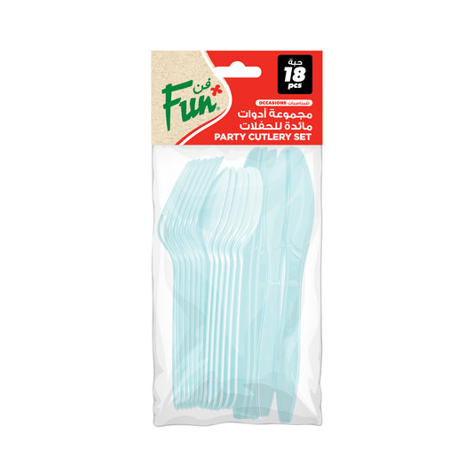 Fun® Heavy-Duty Light Blue Cutlery Set [18pcs x 1pkt]