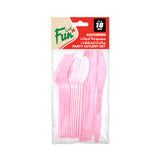 Fun® Heavy-Duty Cutlery Set  Light Pink pack of 18