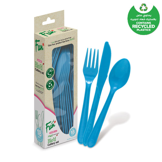 Fun Biod Sky Blue Cutlery Set [18pcs x 1pkt] - CRP