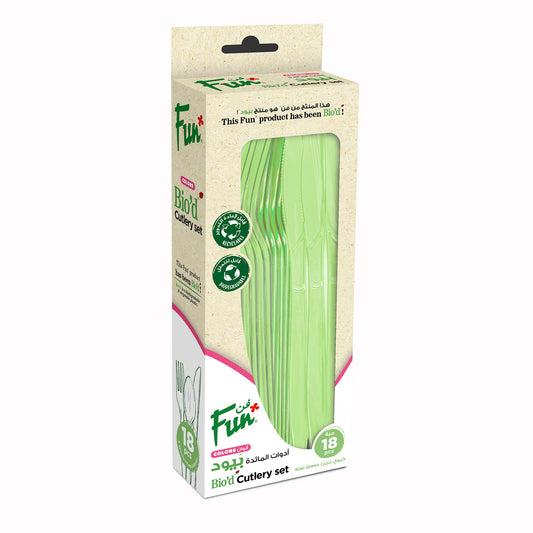 Fun® Bio'd Kiwi Green Cutlery Set [18pcs x 12pkts]