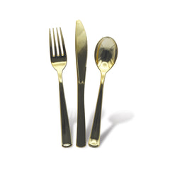 Fun Premium Plastic Gold Cutlery Set [18pcs x 1pkt]