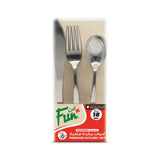 Fun® Plastic Premium Silver Cutlery Set [18pcs x 1pkt]