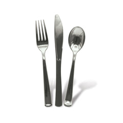 Fun Premium Plastic Silver Cutlery Set [18pcs x 1pkt]