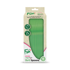 Fun Bio'd Kiwi Green Spoons 6.7in [18pcs x 1pkt]