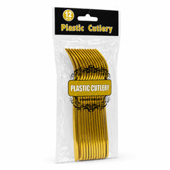 Fun Premium Gold Plastic Forks 14.7cm [12pcs × 1bag]