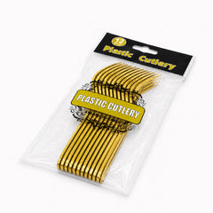 Fun Premium Gold Plastic Forks 14.7cm [12pcs × 1bag]