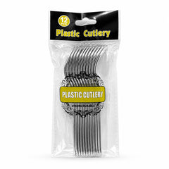 Fun Premium Silver Plastic Forks 14.7cm [12pcs × 1bag]