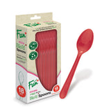 Fun® Bio'd Colors Ruby Red Spoon 6.5in [18pcs x 1pkt]