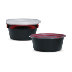 Fun Towerpack Round Cont. W/Screw Base 250cc Black/Red - PP [P: 50pcsx1pkt]