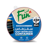 Fun® Towerpack Round Cont. W/Screw Base 250cc Black/Red - PP [P: 50pcsx1pkt]