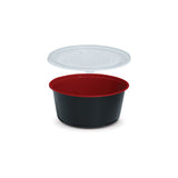 Fun® Towerpack Round Cont. W/Screw Base 250cc Black/Red - PP [P: 50pcsx1pkt]