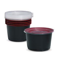 Fun Towerpac Round Cont. w/ Screw Base 500cc - Black/Red - PP [P:50pcsx1pkt]