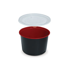 Fun Towerpac Round Cont. w/ Screw Base 500cc - Black/Red - PP [P:50pcsx1pkt]