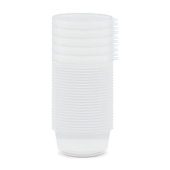 Fun Plastic Microwavable Round Clear Containers with Flat Bases 400cc [25pcs x 1pkt]