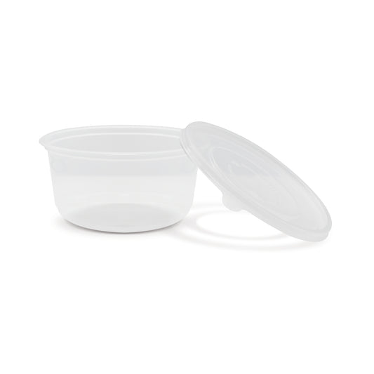 Fun® Plastic Microwavable Round Clear Containers with Flat Bases 400cc [25pcs x 1pkt]