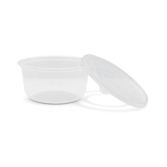 Fun Plastic Microwavable Round Clear Containers with Flat Bases 400cc [25pcs x 1pkt]