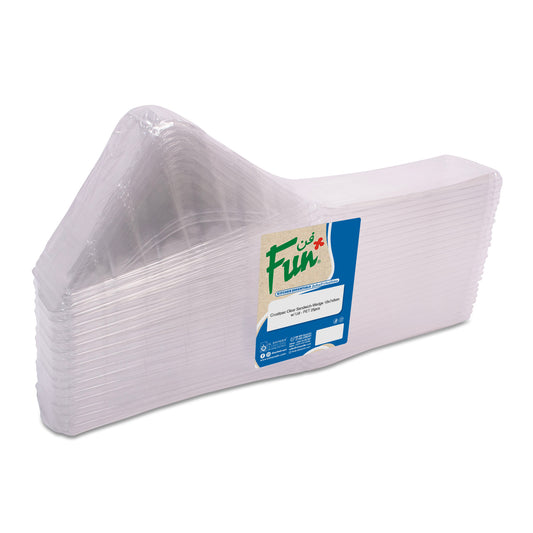 Fun® Clear Sandwich-Wedges 18x7x8cm with Lids [25pcs x 1pkt]