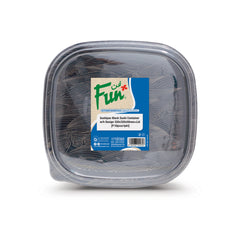 Fun Plastic Black Sushi Container with Clear Lids 320x320x50mm [10pcs x 1pkt]