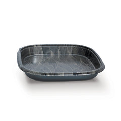 Fun Plastic Black Sushi Container with Clear Lids 320x320x50mm [10pcs x 1pkt]