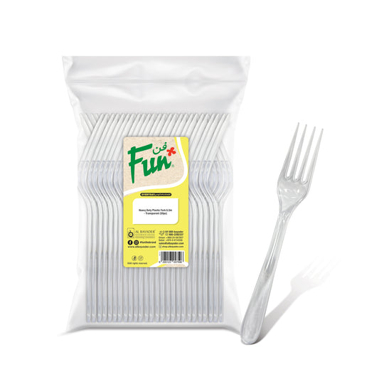 Fun® Heavy Duty Plastic Clear Fork 6.8in [50pcs x 1pkt]