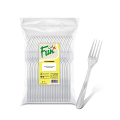 Fun® Heavy Duty Plastic Clear Fork 6.8in [50pcs x 1pkt]