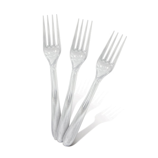 Fun® Heavy Duty Plastic Clear Fork 6.8in [50pcs x 1pkt]