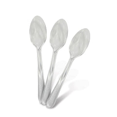 Fun® Heavy Duty Plastic Clear Spoons 6.5in [50pcs x 1pkt]