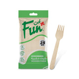 Fun® Wooden Lite Light Brown Fork 6.25in [25pcs x 1pkt]