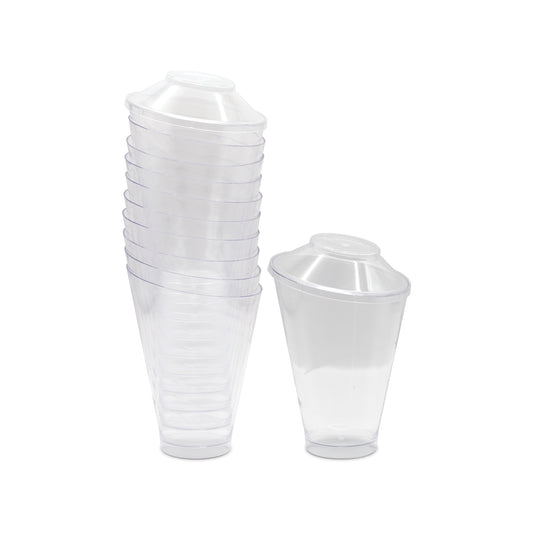 Fun® Verrine Clear High Cups 195ml with Lid [20pcs x 1pkt]