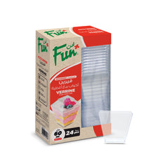 Fun Verrine Square Clear Cups 60ml with Lid [24pcs x 1pkt]