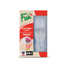 Fun Verrine Square Clear Cups 60ml with Lid [24pcs x 1pkt]