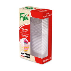 Fun Verrine Square Clear Cups 60ml with Lid [24pcs x 1pkt]