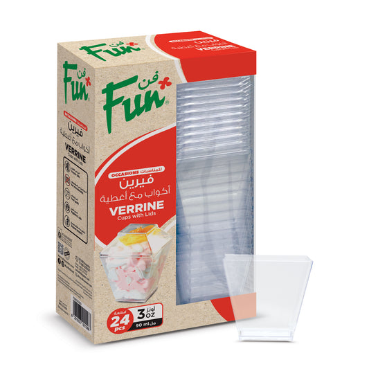 Fun® Verrine Clear Cups 190ml with Lid [24pcs x 1pkt]