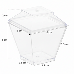 Fun Verrine Clear Cups with Lids Double as Display Bases – 90ml (24 Pieces)
